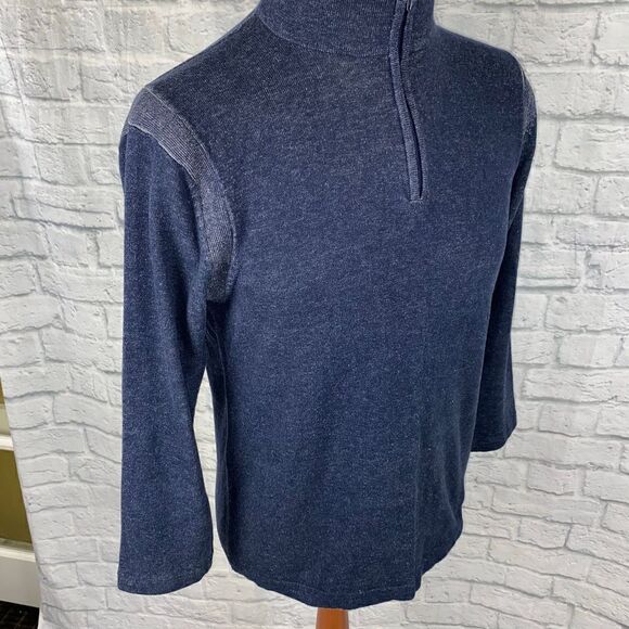 Age of wisdom quarter zip pullover lightweight men’s navy blue - Picture 4 of 11
